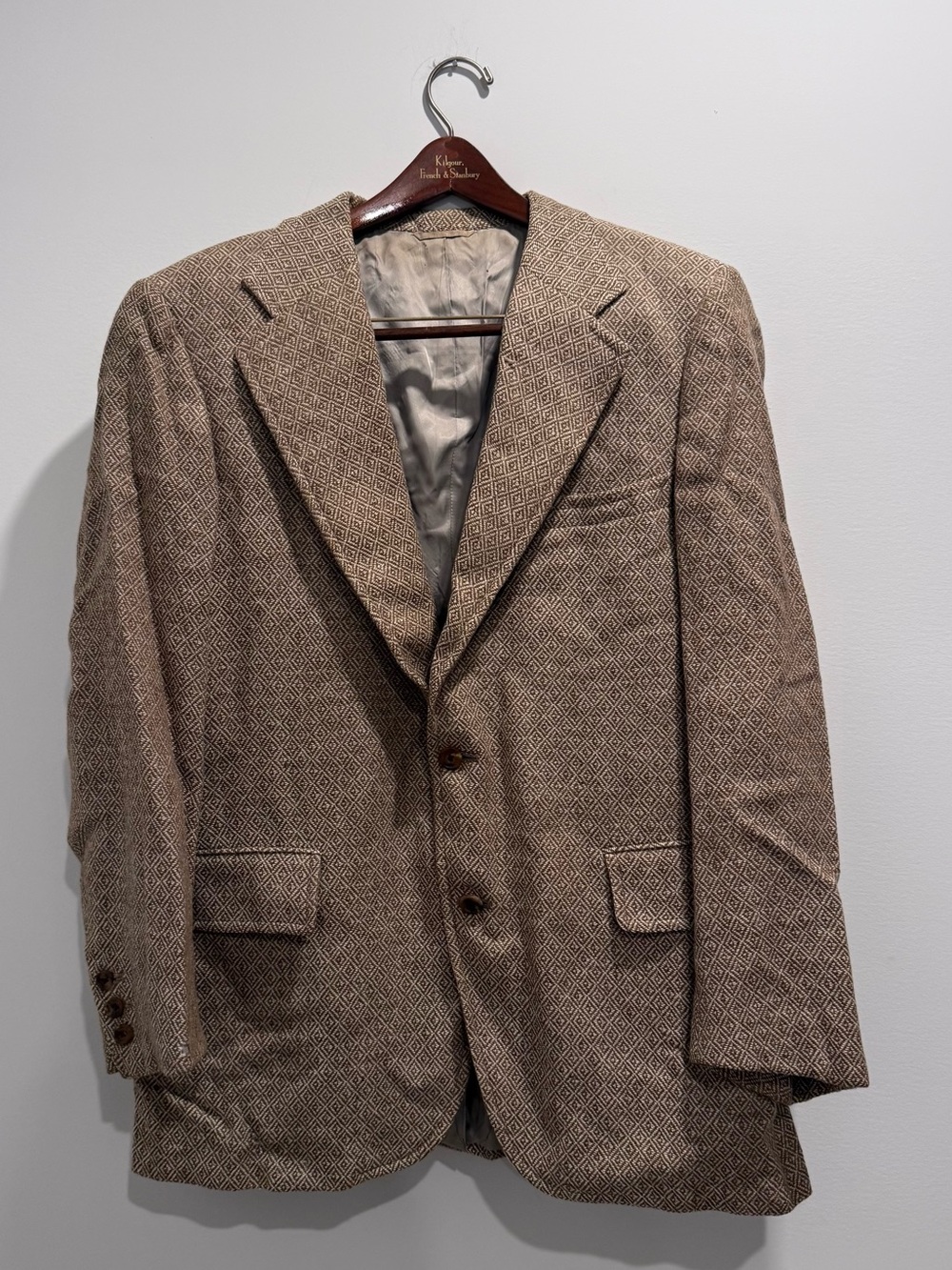 Vintage 1976 The Andover Shop Tweed Sport Coat Blazer Brown Cream